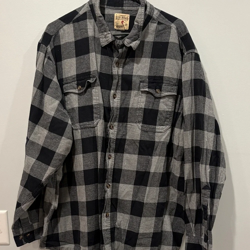 Best for 2x RedHead Black and Gray Plaid Casual Button Down Shirt
